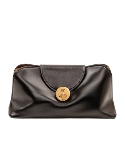 Versace Chain Shoulder Bag In Brown