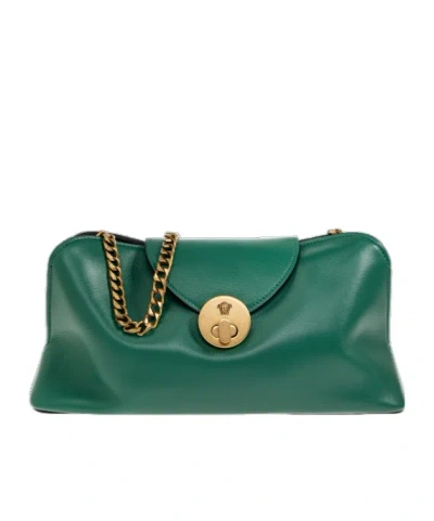 Versace Chain Shoulder Bag In Green