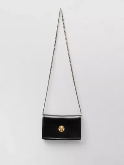 Versace Chain Strap Crossbody Bag Gold Hardware In Black