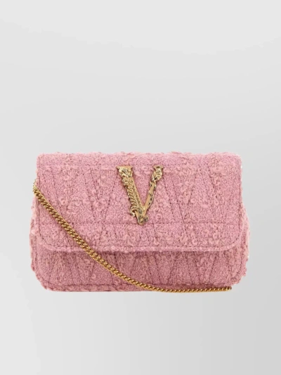 Versace Chain Strap Fabric Clutch