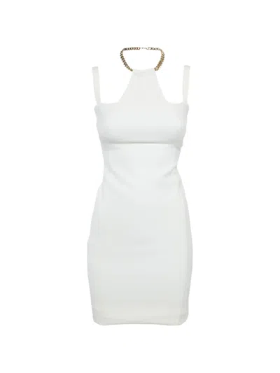 Pre-owned Versace Chain-detail Mini Dress In White