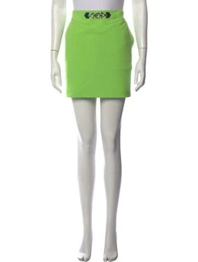 Pre-owned Versace Chain-link Accents Mini Skirt In Green