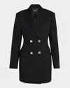 Versace Chainmail Cutout Double-breasted Evening Jacket In Black