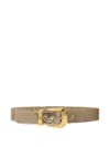 Versace Chainmail-embellished Metallic Belt In Gold