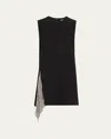Versace Women's Metal Mesh Insert Shift Mini Dress In Black