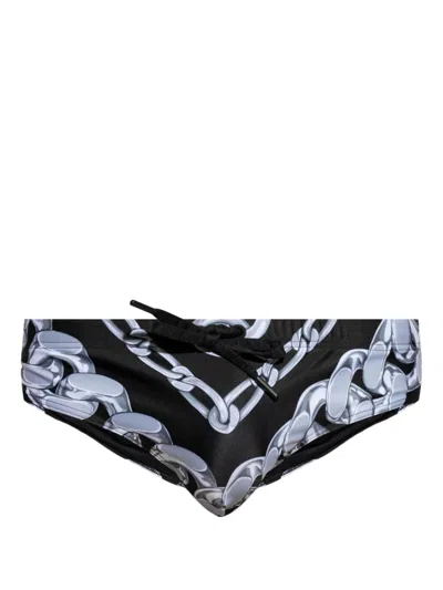 Versace Chains-print Swimming Trunks In Black