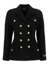 Versace Black Crepe Double-breasted Jacket In Black