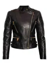 Versace Lamb Leather Jacket In Black