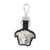 Versace Charm Keychain - Leather - Black In Black