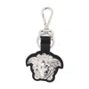 Versace Charm Keychain - Leather - Black In Black