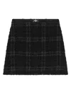 Versace Check-pattern Mini Skirt In Black