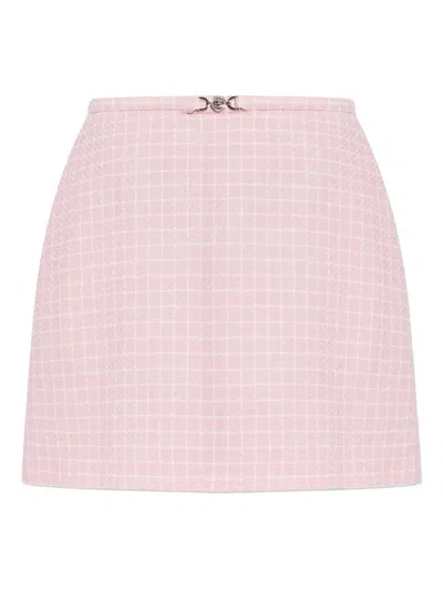 Versace Check-pattern Mini Skirt In Pink