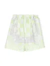 Versace Check-pattern Silk Shorts In Green