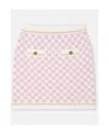 Versace Check-pattern Wool Skirt In Pink