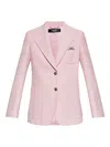 Versace Check-patterned Blazer In Pink