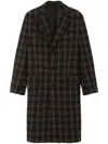 Versace Checked Midi Coat In Braun