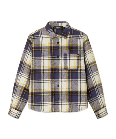 Versace Kids' Checked Overshirt In Multi