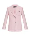 Versace Checked Pattern Single-breasted Blazer In Pink