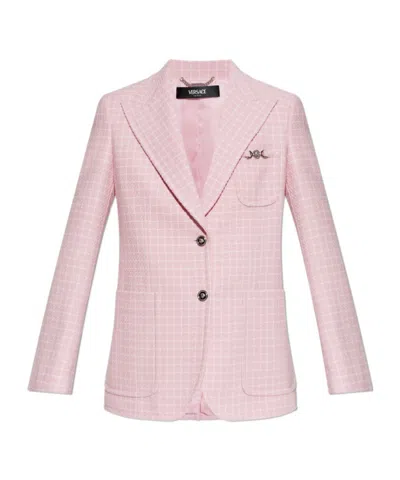 VERSACE VERSACE CHECKED PATTERN SINGLE-BREASTED BLAZER