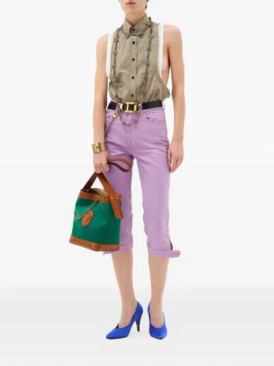 Versace Checked Top In Purple