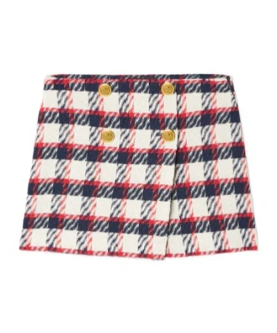 Versace Checked Tweed Mini Skirt In Multicolor