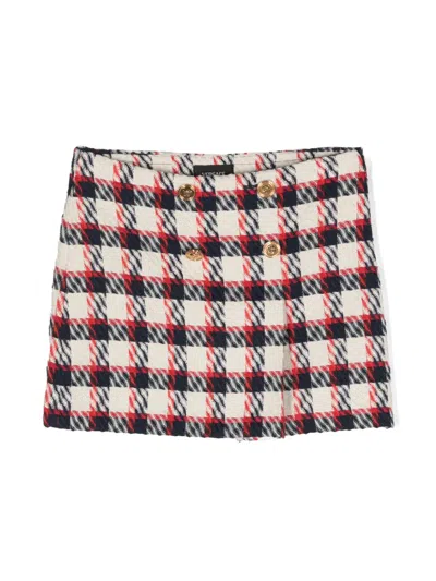 VERSACE CHECKED TWEED MINI SKIRT