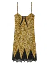 Versace Mini Robe Nuisette En Soie Cheetah Allover In Multi