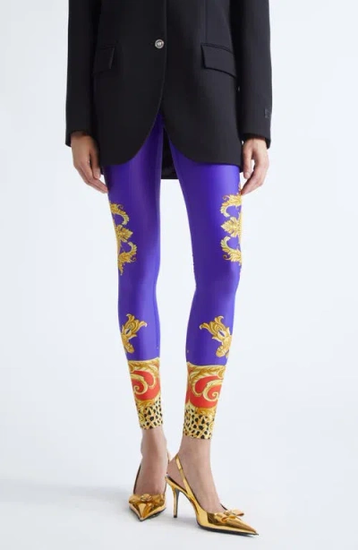 VERSACE VERSACE CHEETAH BAROCCO PRINT LEGGINGS