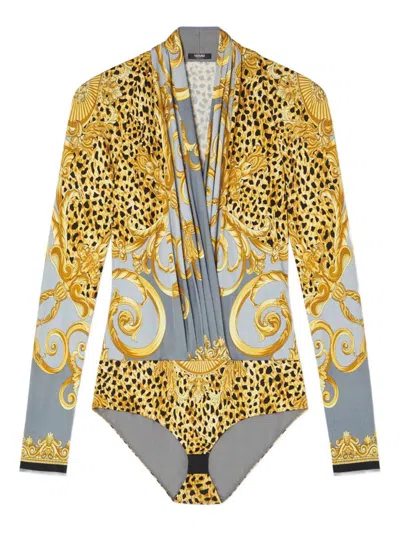 VERSACE VERSACE CHEETAH FOULARD BODYSUIT