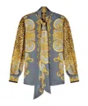 Versace Informal Shirt Cheetah Foulard On Silk Crepe Satin Lw Clothing In Multi
