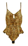 Versace Cheetah-printed Silk-satin Playsuit In Animal