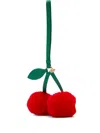 Versace Cherry-motif Bag Charm In Red