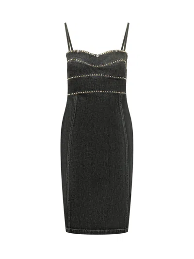 Versace Chic Mini Suit Dress With Unique Accent Details In Black