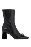 VERSACE CHIC RIBBON LEATHER ANKLE BOOTS