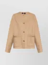 Versace Chic Round Neck Long Sleeve Jacket In Neutral