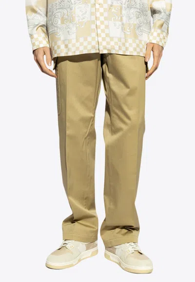 Versace Chino Cargo Pants In Beige