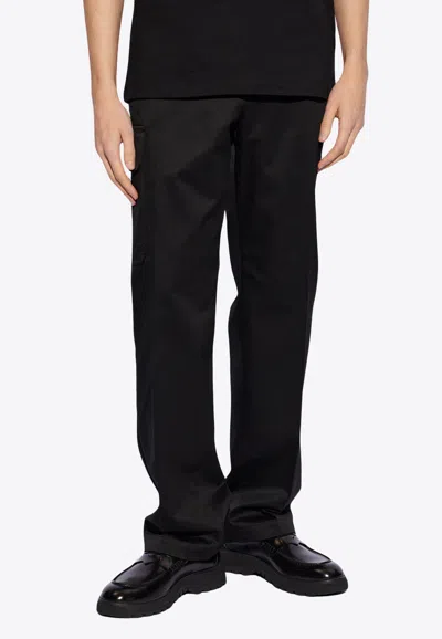 Versace Chino Cargo Pants In Black
