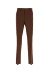 Versace Pantalone In Grain De Poudre Cioccolato Uomo In Moka