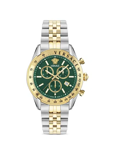 Versace Chrono Master 44mm Watch In Green