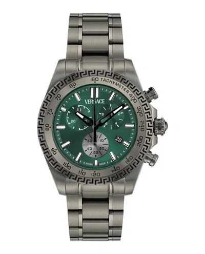 Versace Chrono X Bracelet Watch In Metallic