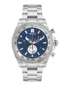 Versace Chrono X Leather Watch In Silver