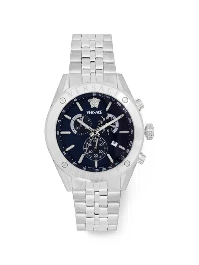 Versace Chronograph 44mm Watch In Metallic