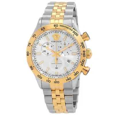 Pre-owned Versace Chronograph Quartz Silver Dial Men's Watch Ve2u00422