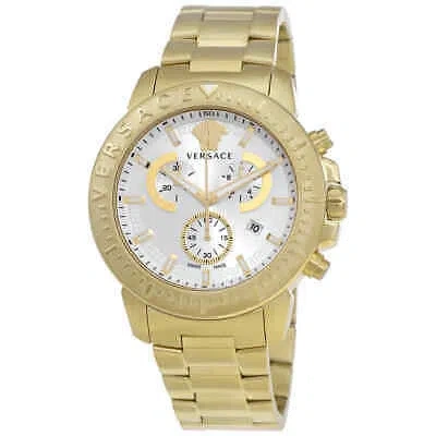 Pre-owned Versace Chronograph Quartz White Dial Men's Watch Ve2e00521