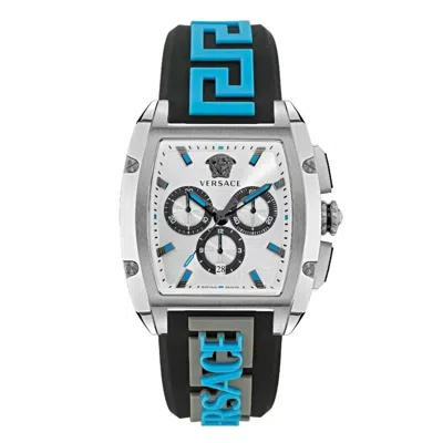 Pre-owned Versace Chronograph Silver Dial Men Watch Ve6h00123