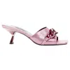Versace Chunky Chain Metallic Kitten Comma Heel Sandals In Black