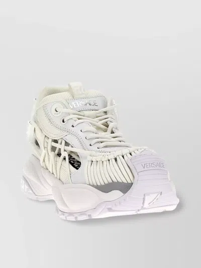 Versace Chunky Sole Cut-out Mesh Panel Sneakers In Neutrals