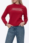 Versace Cielo Stellato Crewneck Sweatshirt In Red