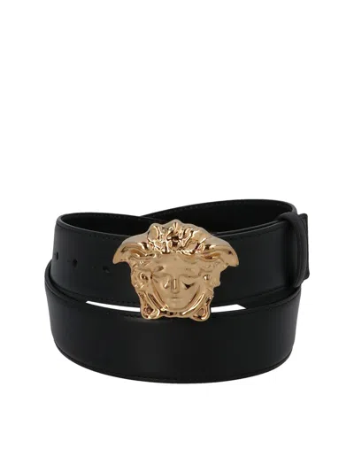 Versace Palazzo Belt In Black In Negro