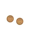 Versace Tribute Button Earrings Accessories In Metallic